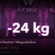 Weight Doctors® 3D-Bodyscan vorher und nachher: minus 24 kg mit dem Weight Doctors® Magenballon, Körperfett minus 19 kg