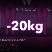 Weight Doctors® 3D-Bodyscan vorher und nachher: minus 20 kg mit Weight Doctors® SLEEVE, Körperfett minus 18 kg