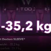 Weight Doctors® 3D-Bodyscan vorher und nachher: minus 35,2 kg mit Weight Doctors® SLEEVE, Körperfett minus 29,7 kg