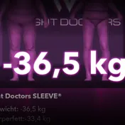Weight Doctors® 3D-Bodyscan vorher und nachher: minus 36,5 kg mit Weight Doctors® SLEEVE, Körperfett minus 33,4 kg