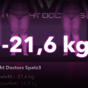 Weight Doctors® 3D-Bodyscan vorher und nachher: minus 21,6 kg mit dem Spatz3-Magenballon, Körperfett minus 16,8 kg
