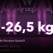 Weight Doctors® 3D-Bodyscan vorher und nachher: minus 26,5 kg mit dem Spatz3-Magenballon, Körperfett minus 21,3 kg